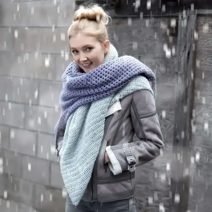 Image for Patons Lace Blanket Crochet Scarf 