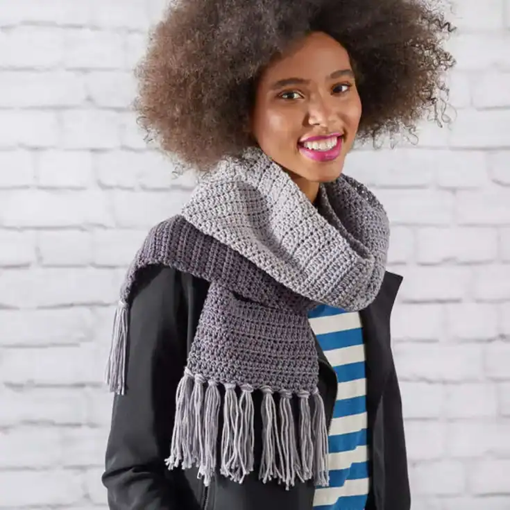 Image for Red Heart Ombre Crochet Scarf