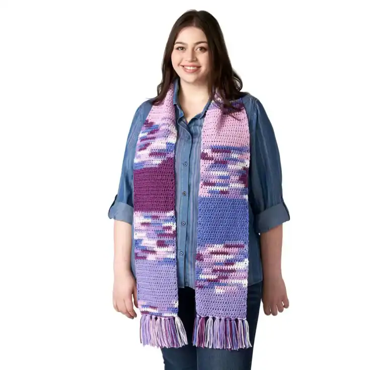 Image for Red Heart Easy Block Crochet Scarf