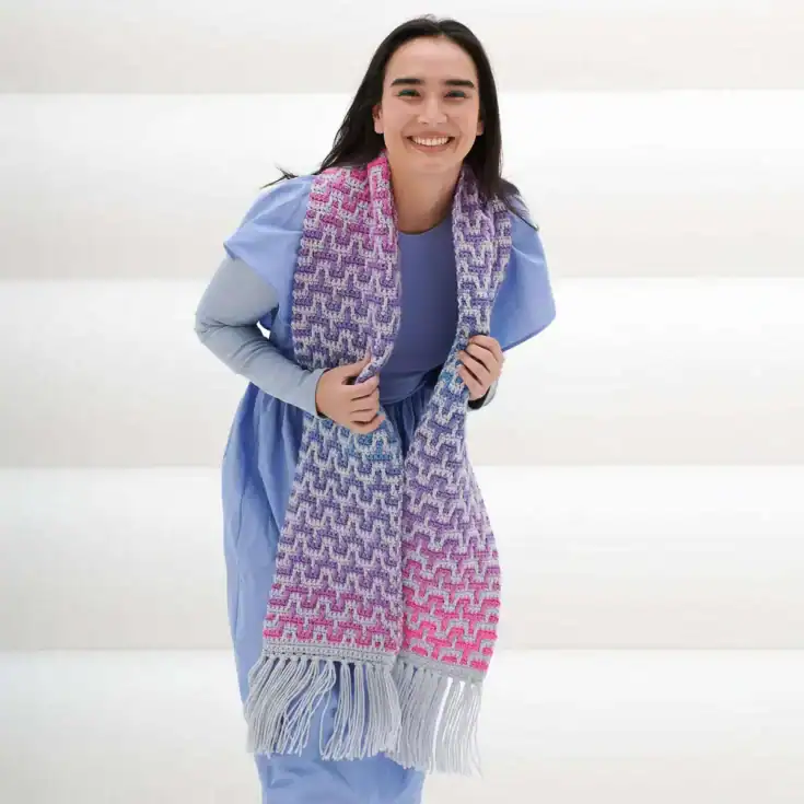 Image for Red Heart Mosaic Crochet Scarf