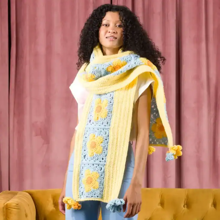 Image for Red Heart Crochet Flower Power Scarf