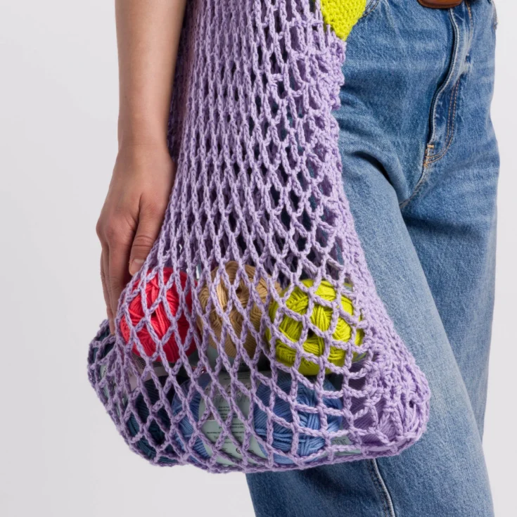 Image for Caron Go-To Crochet Mesh Market Bag
