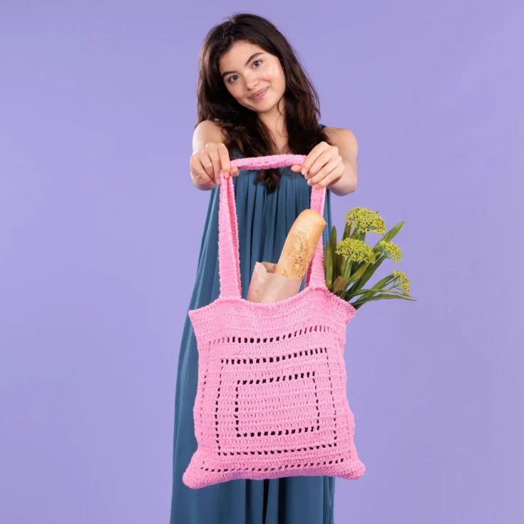 Image for Caron Colorama Lacy Filet Crochet Tote