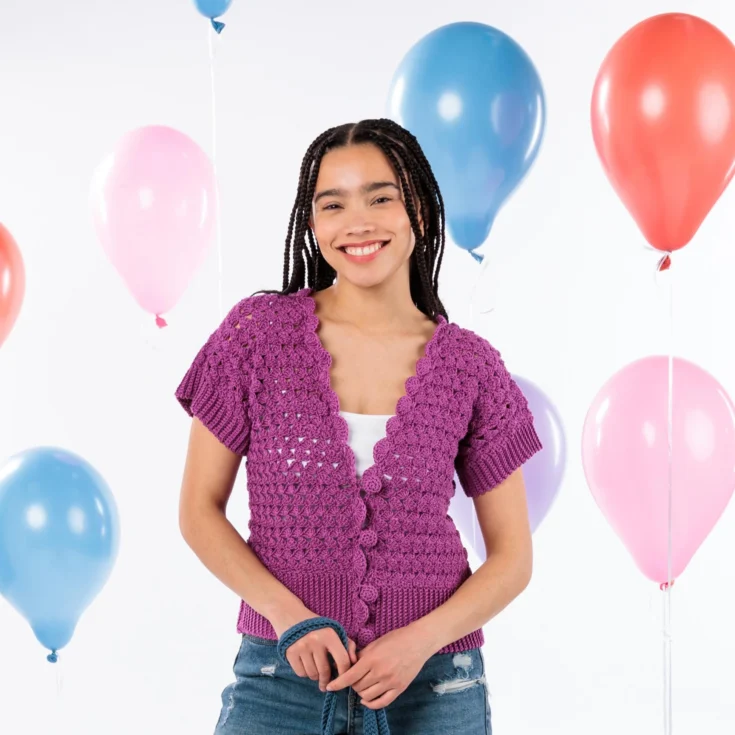Image for Patons Grace Scallop-Edged Crochet Cardigan