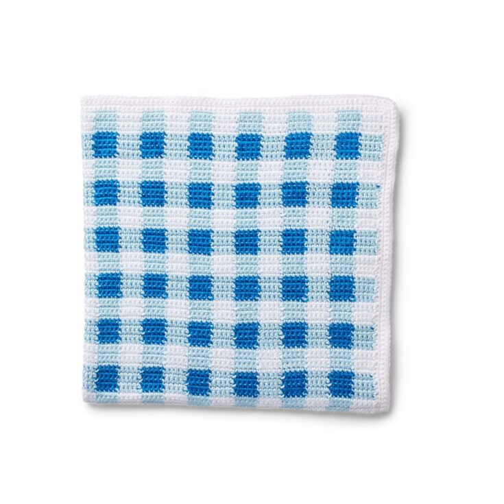 Image for Caron Gingham Picnic Blanket Crochet Pattern