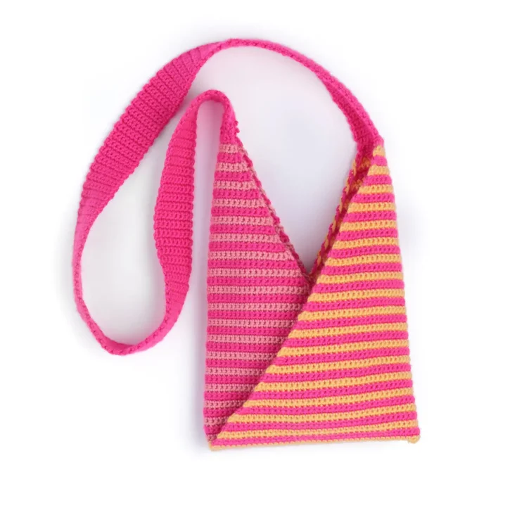 Image for Caron Triangle Stripes Crochet Bag Pattern