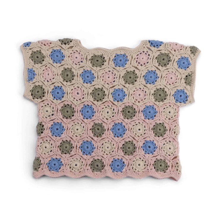 Image for Caron Crochet Floral Motif Tee Pattern