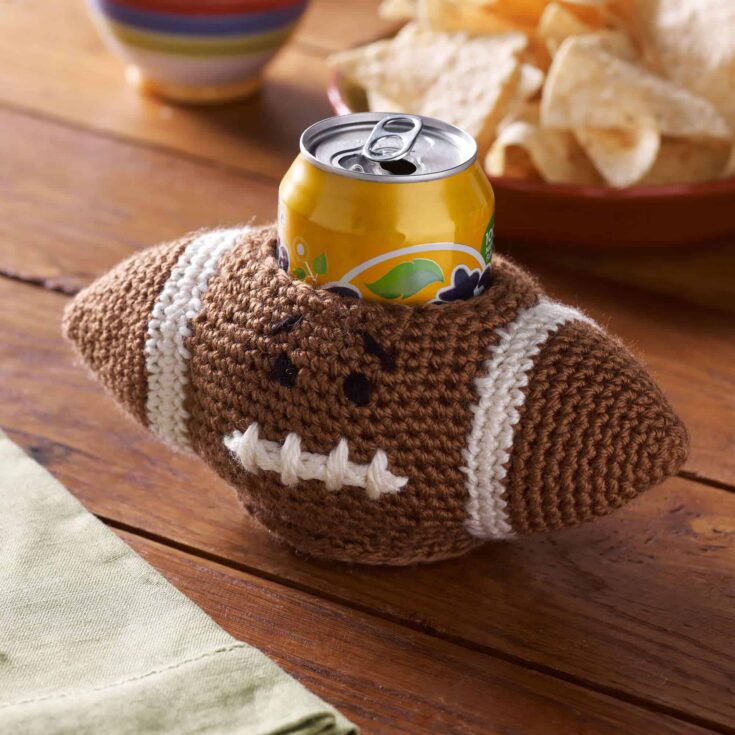 Image for Red Heart Crochet Football Can Cozy