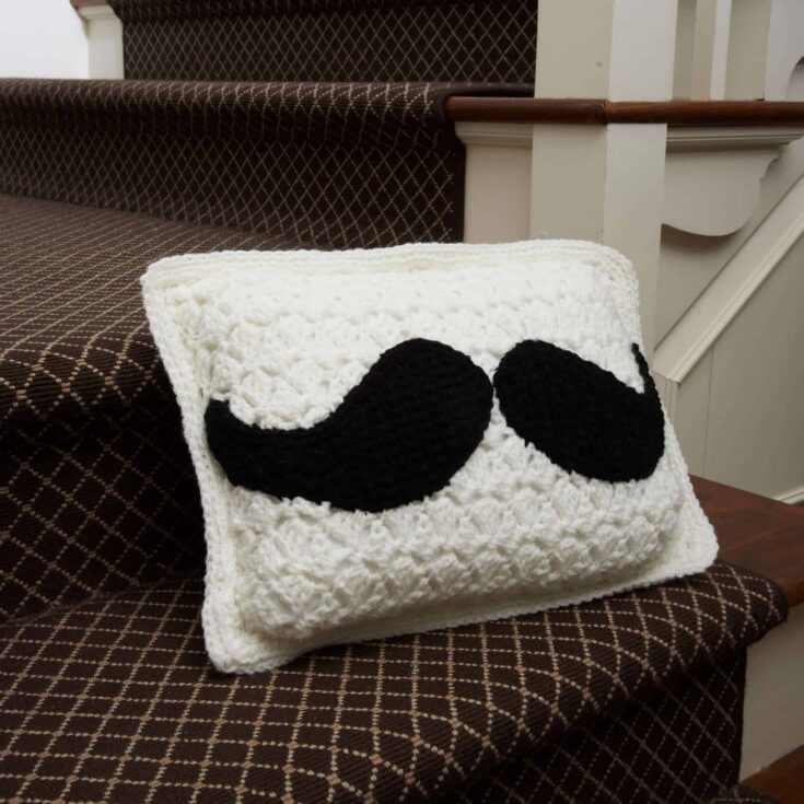 Image for Red Heart Mustache Pillow
