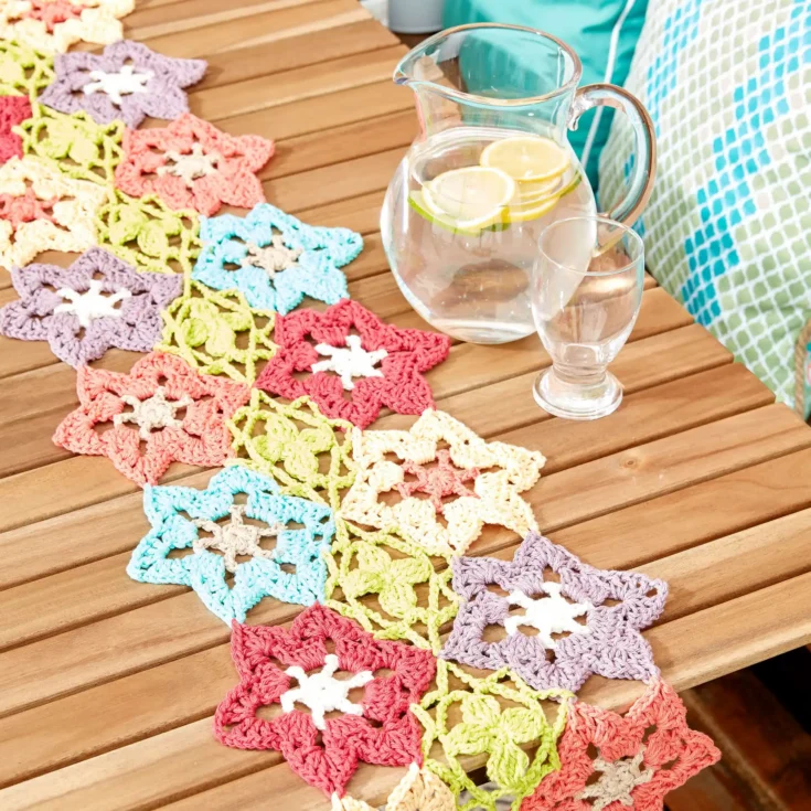 Image for Lily Sugar'n Cream Flower Power Table Runner Crochet Pattern