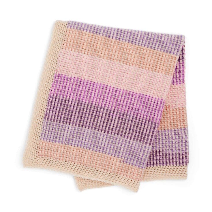 Image for Caron Mini Moss Stitch Baby Blanket Crochet Pattern