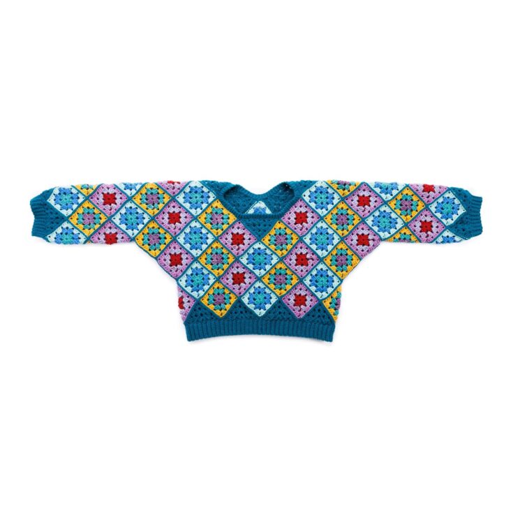Image for Red Heart Grannies on-a-bias Crochet Pullover Pattern