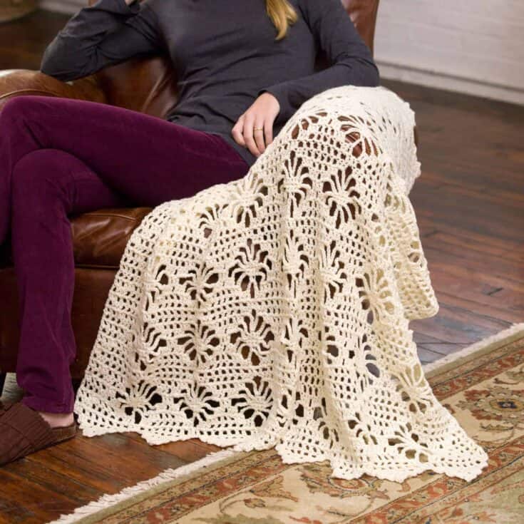 Image for Red Heart Spiders & Cobwebs Crochet Throw 