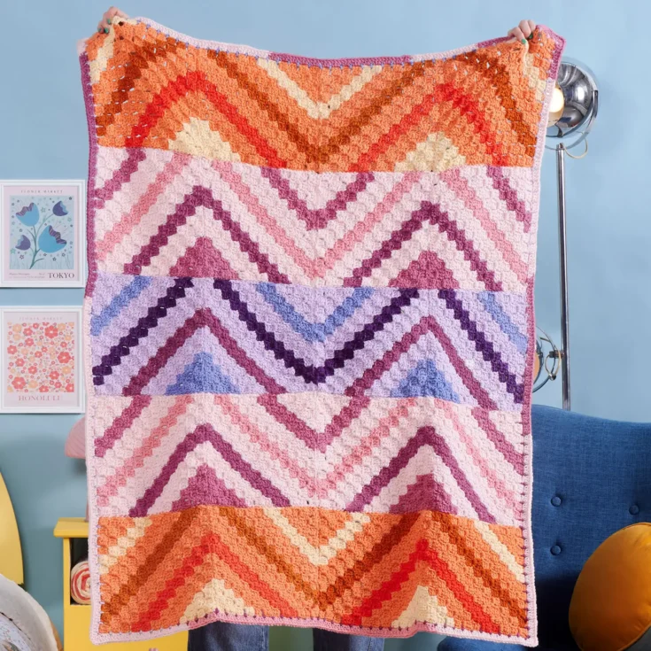 Image for Red Heart Crochet Waveform Panels Blanket