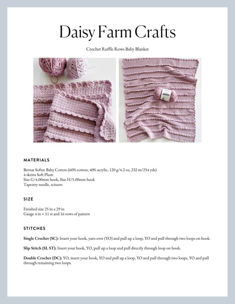 Crochet Ruffle Rows Baby Blanket - Daisy Farm Crafts
