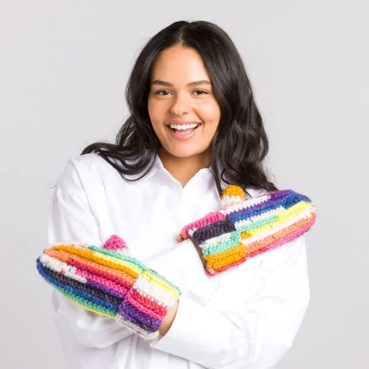 Image for Caron Scrappy Crochet Mittens