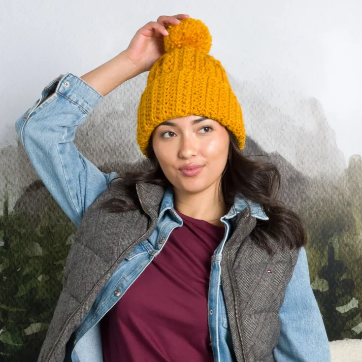 Image for Patons Crochet Hat With Pompom