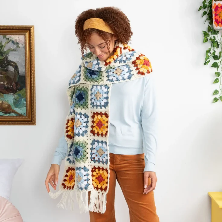 Image for Red Heart Crochet Granny's Hug Scarf