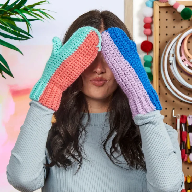 Image for Red Heart Crochet Half & Half Mittens