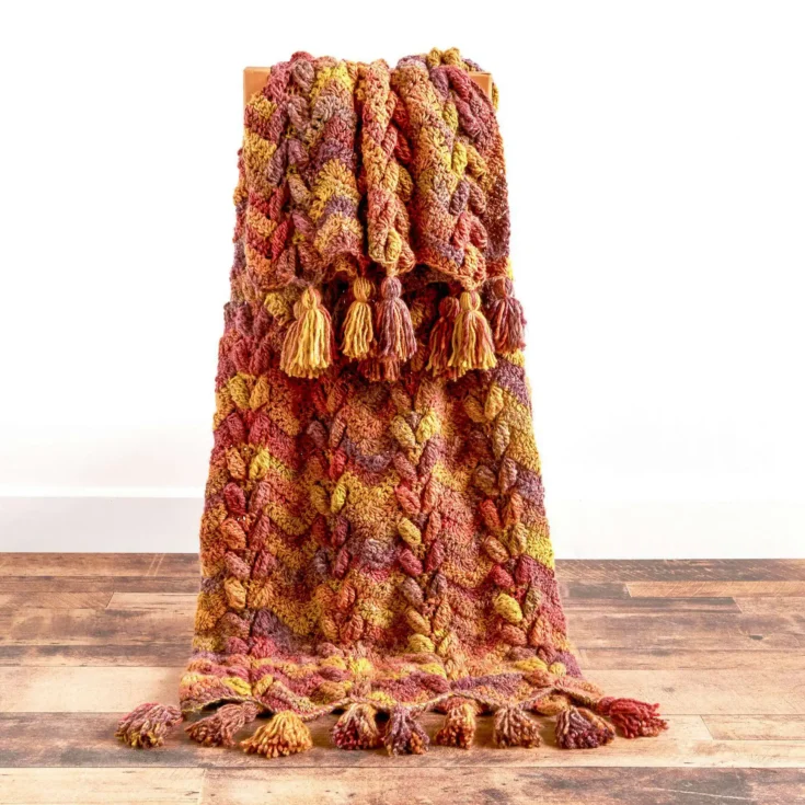 Image for Waves & Leaves Crochet Blanket