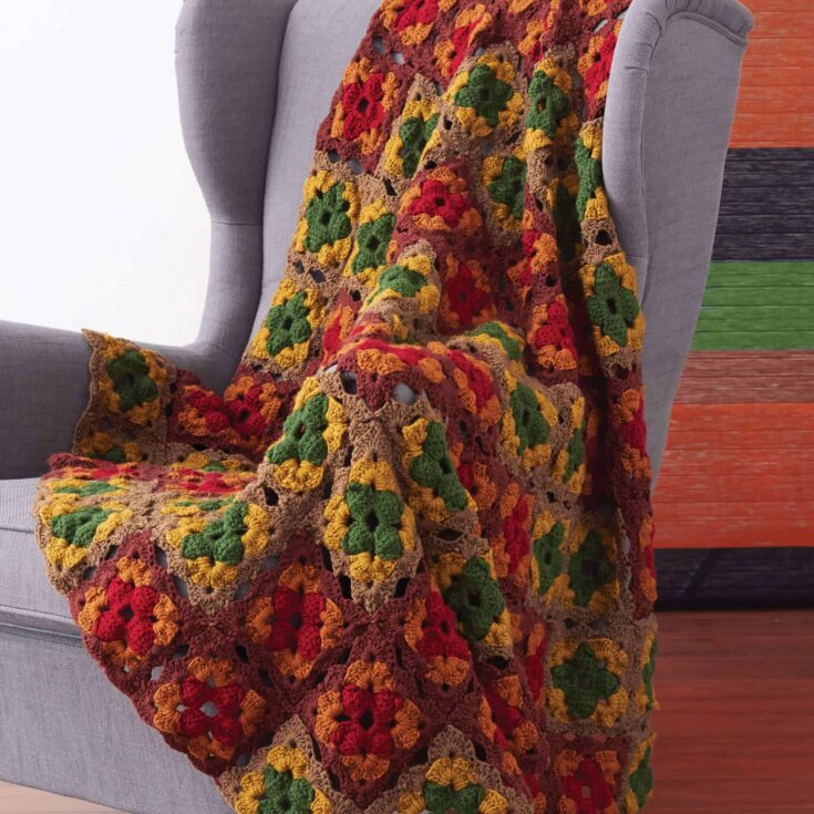 Image for Fall Colors Granny Crochet Blanket