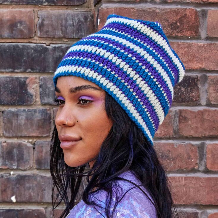Image for Patons Laura's Striped Crochet Hat