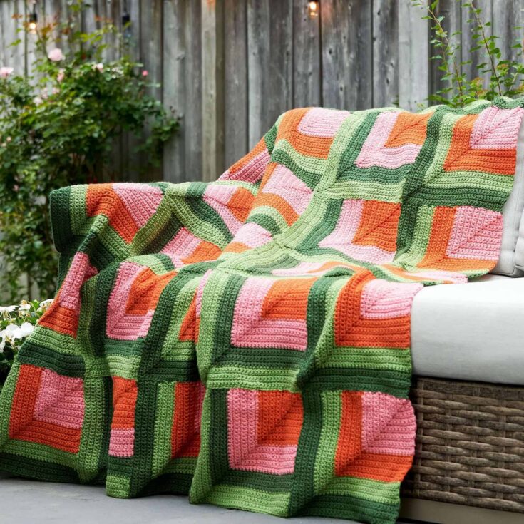 Image for Autumn Blooms Mitered Crochet Blanket