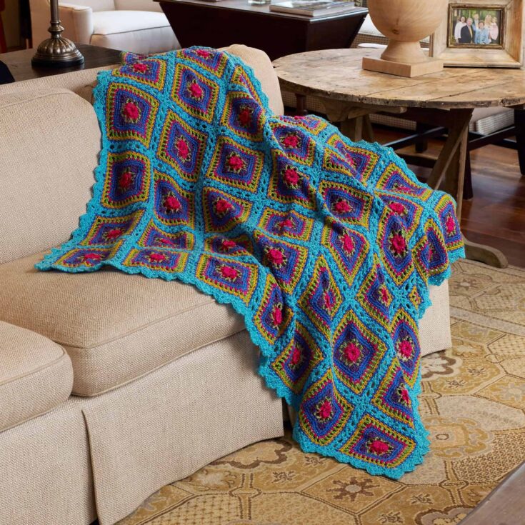 Image for Festive Squares Crochet Throw
