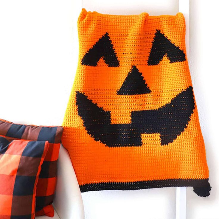 Image for Jack-O-Lantern Crochet Blanket