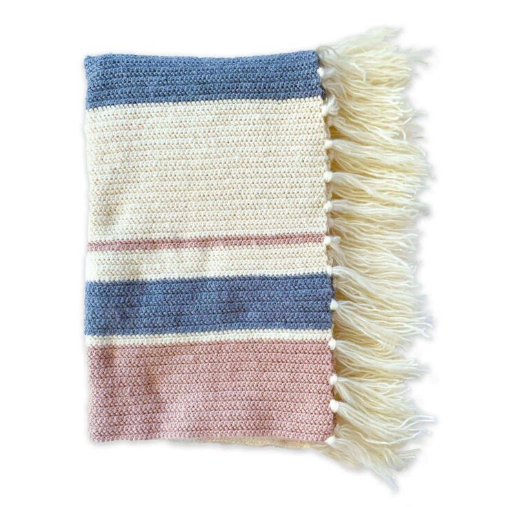 Image for Herringbone Mixed Stripes Crochet Throw