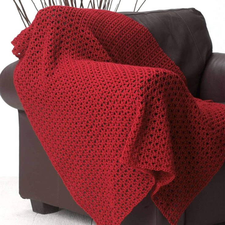 Image for Bernat Red Crochet Blanket