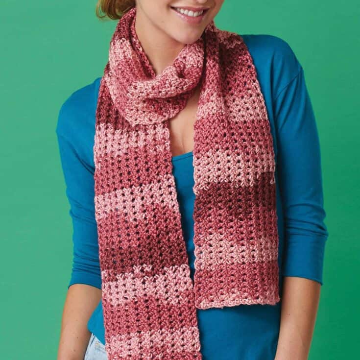 Image for Caron Openwork Crochet Scarf