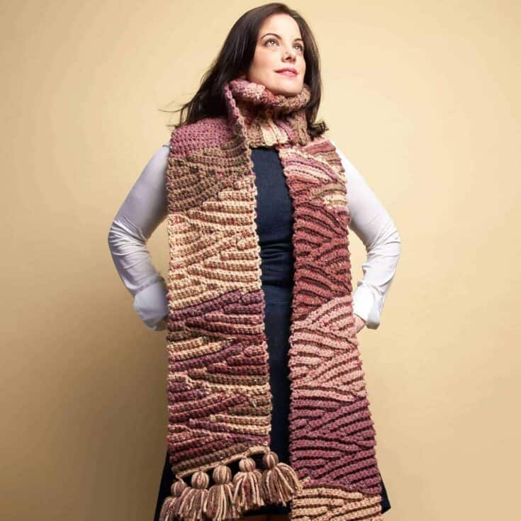 Image for Caron Chunky Crochet Short-Row Scarf
