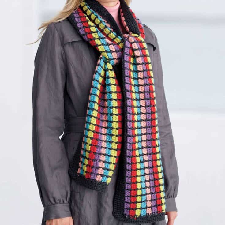 Image for Patons Crochet Multi-Colored Scarf
