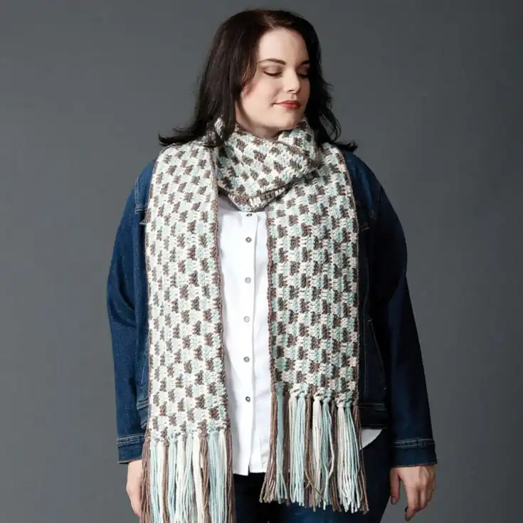 Image for Patons Check Yourself Crochet Scarf