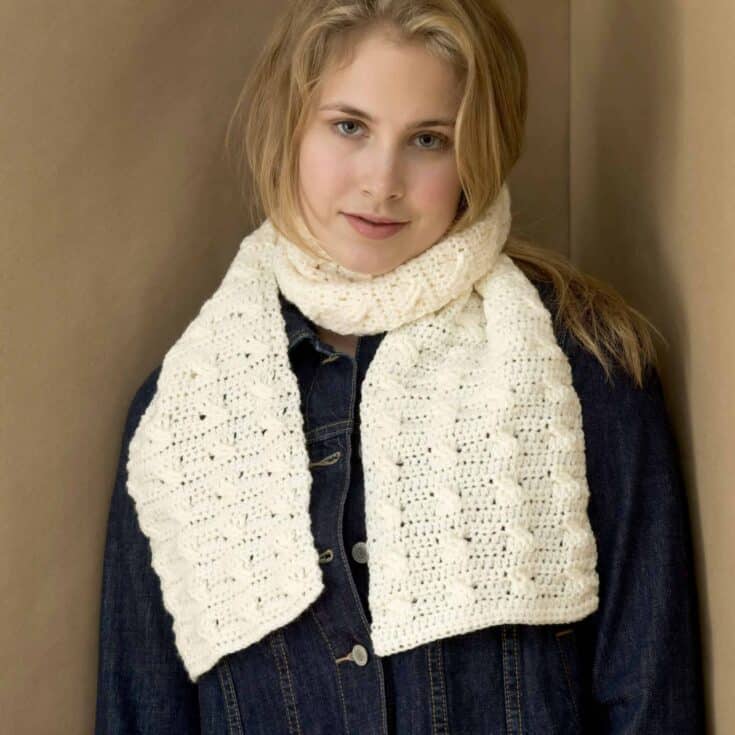 Image for Red Heart Cable Crochet Scarf