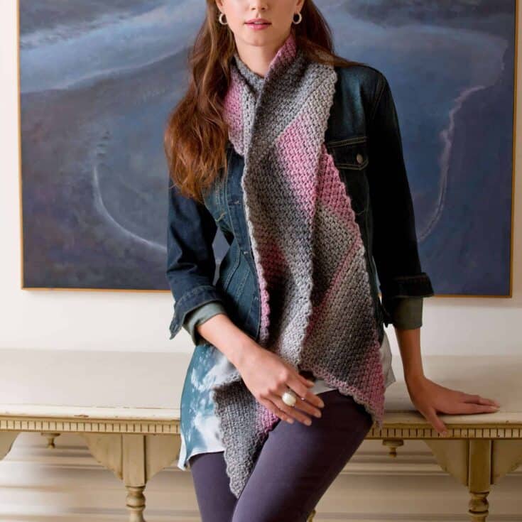 Image for Red Heart Shaded Triangles Magic Crochet Scarf