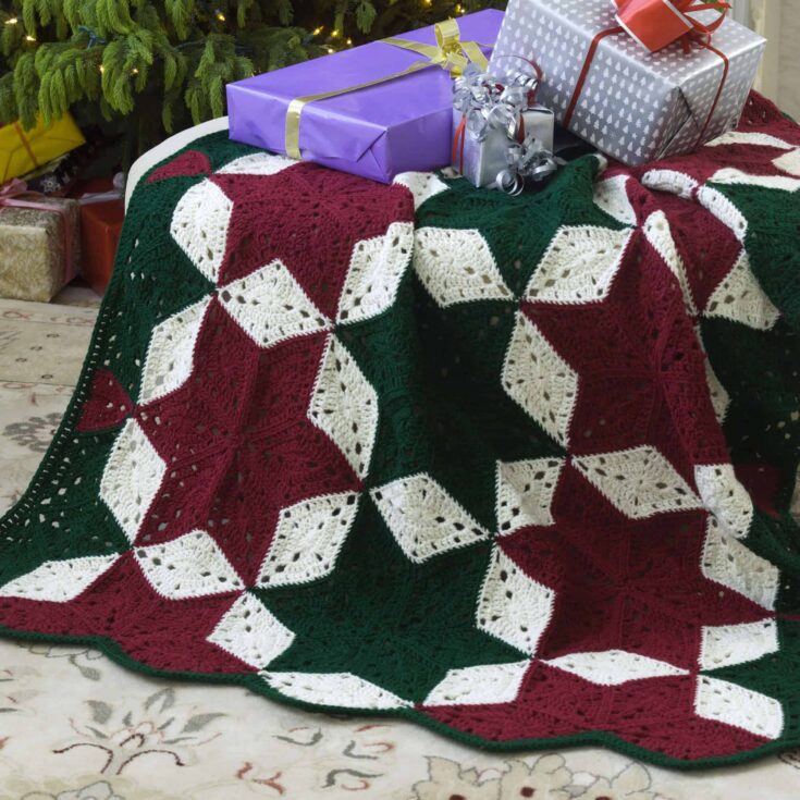 Image for Red Heart Crochet Christmas Star Throw