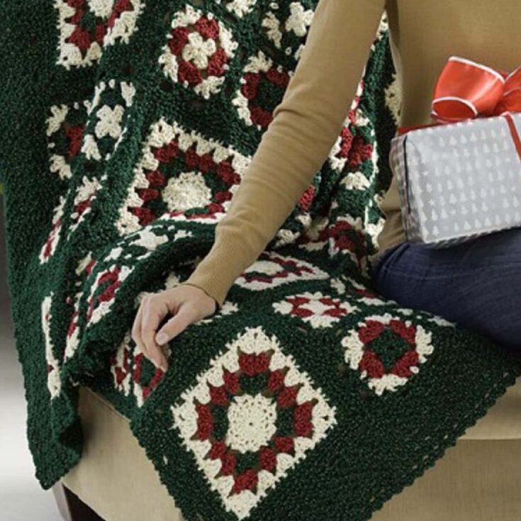 Image for Red Heart Crochet Snowflake Scandinavian Throw