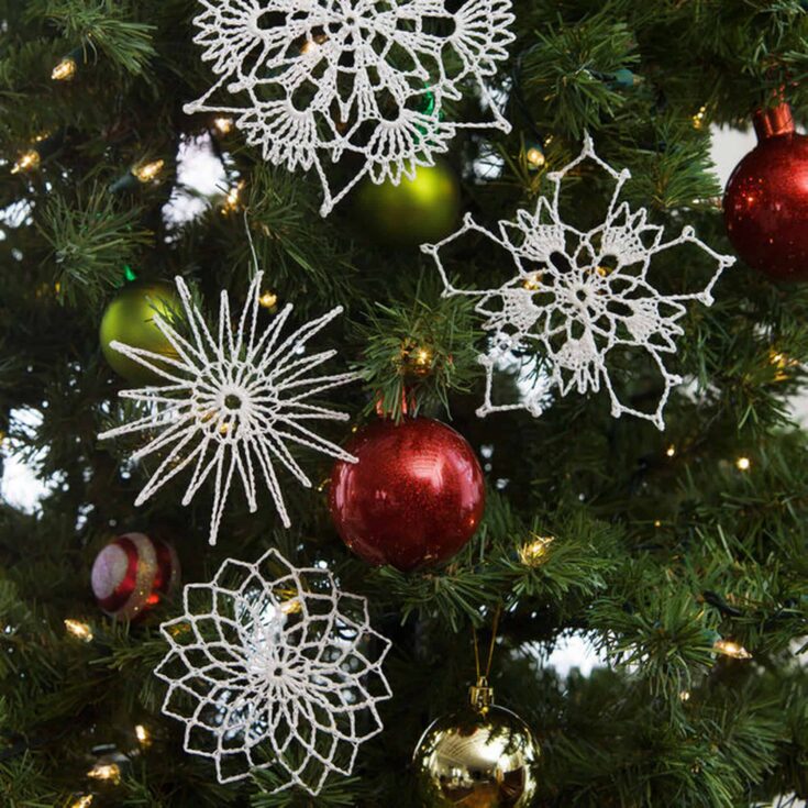 Image for Red Heart Crochet Snowflake Ornaments