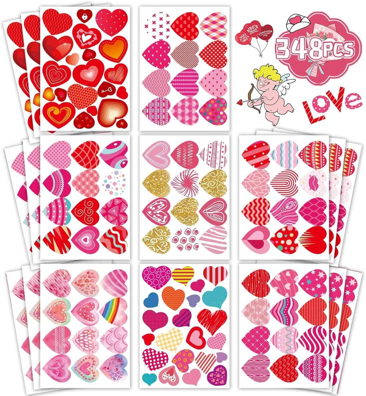 Image for Valentine's Day Colorful Heart Stickers
