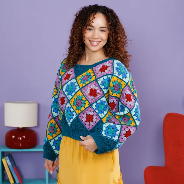 Image for Grannies On-a-Bias Crochet Pullover