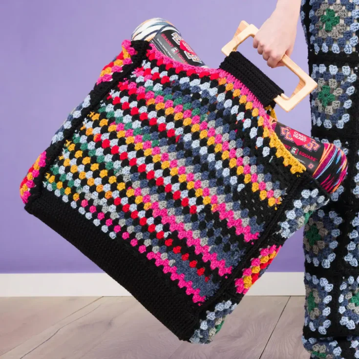 Image for Granny Squares & Stripes Crochet Tote