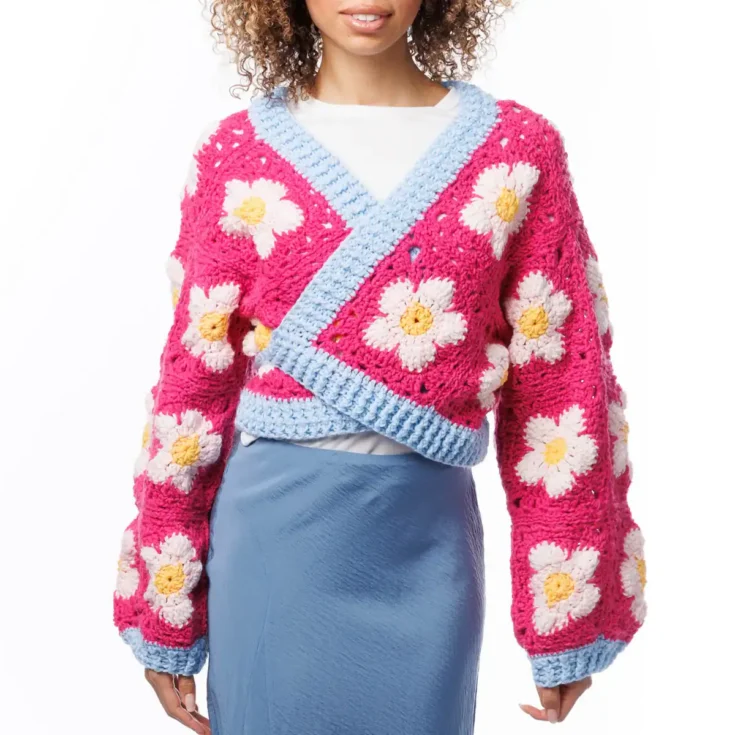 Image for Perfect Posy Crochet Wrap Cardigan
