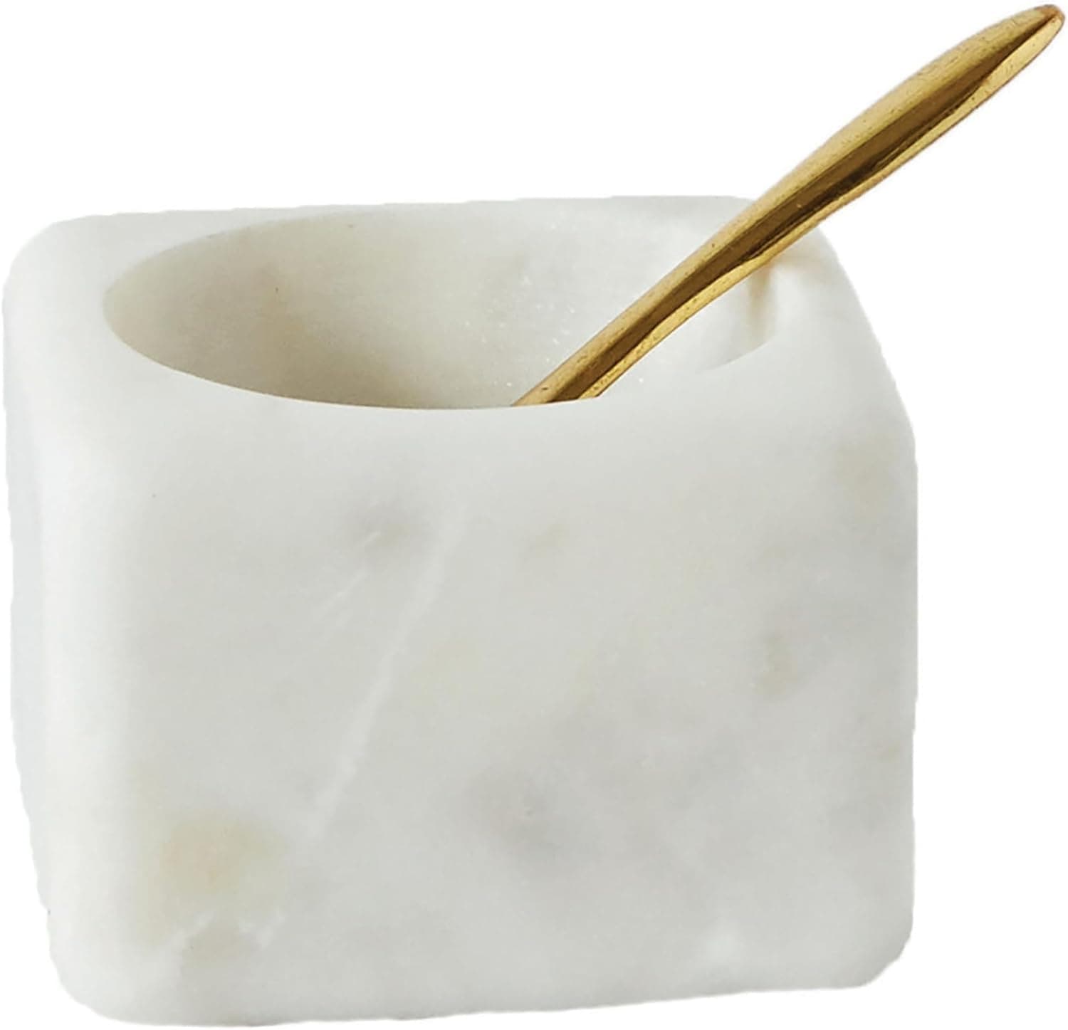 Image for Square Marble Bowl with Brass Spoon
