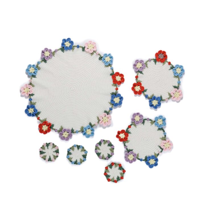 Image for Bunch of Flowers Crochet Table Set