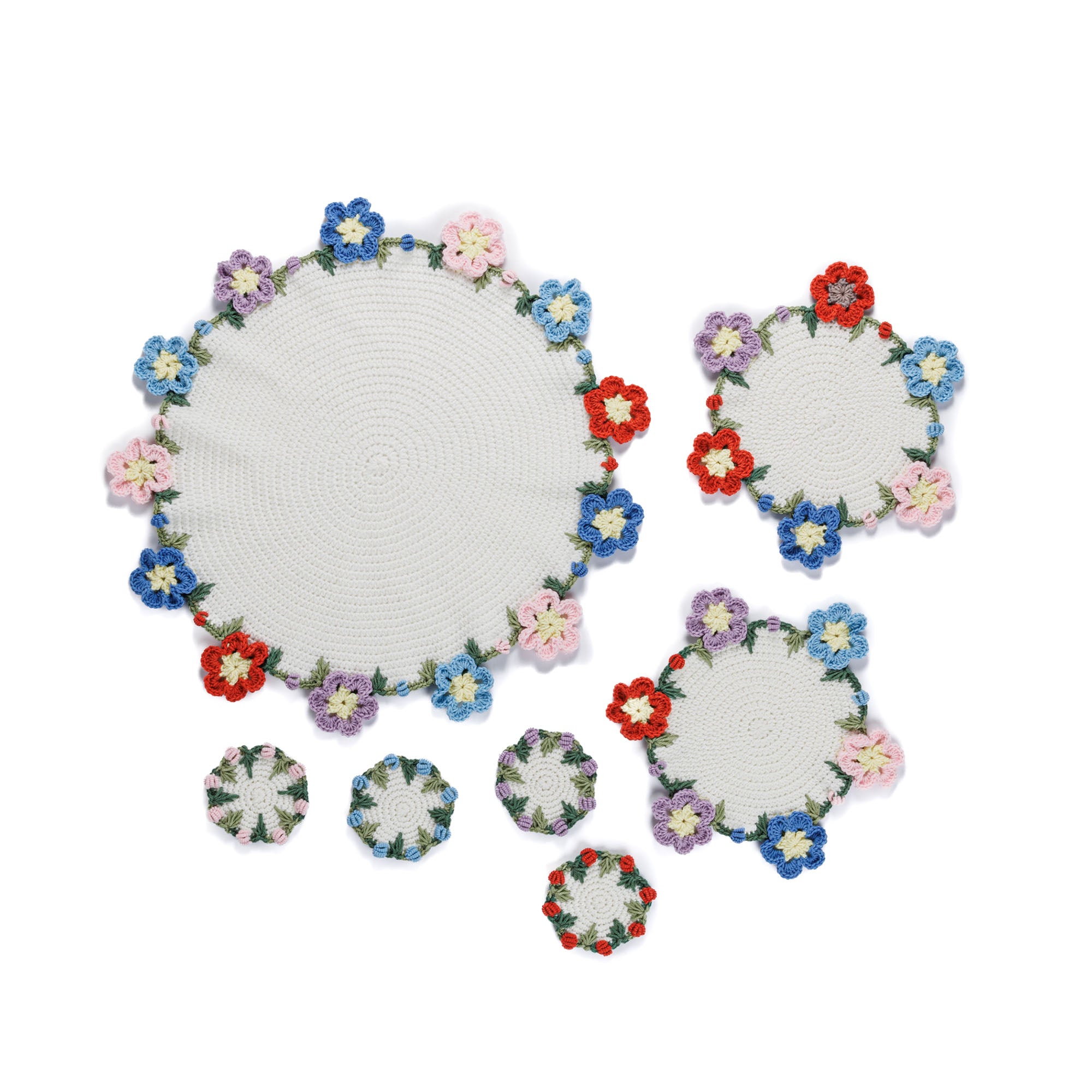 Image for Bunch of Flowers Crochet Table Set