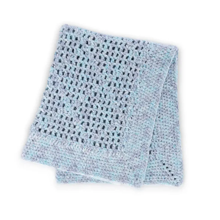 Image for Lacy Squares Filet Crochet Baby Blanket 