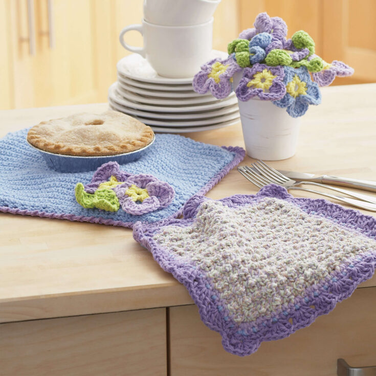 Image for Dishcloth and Pansy Pot Holder