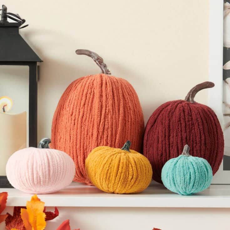 Image for Free Craft Yarn Wrapped Pumpkins Pattern
